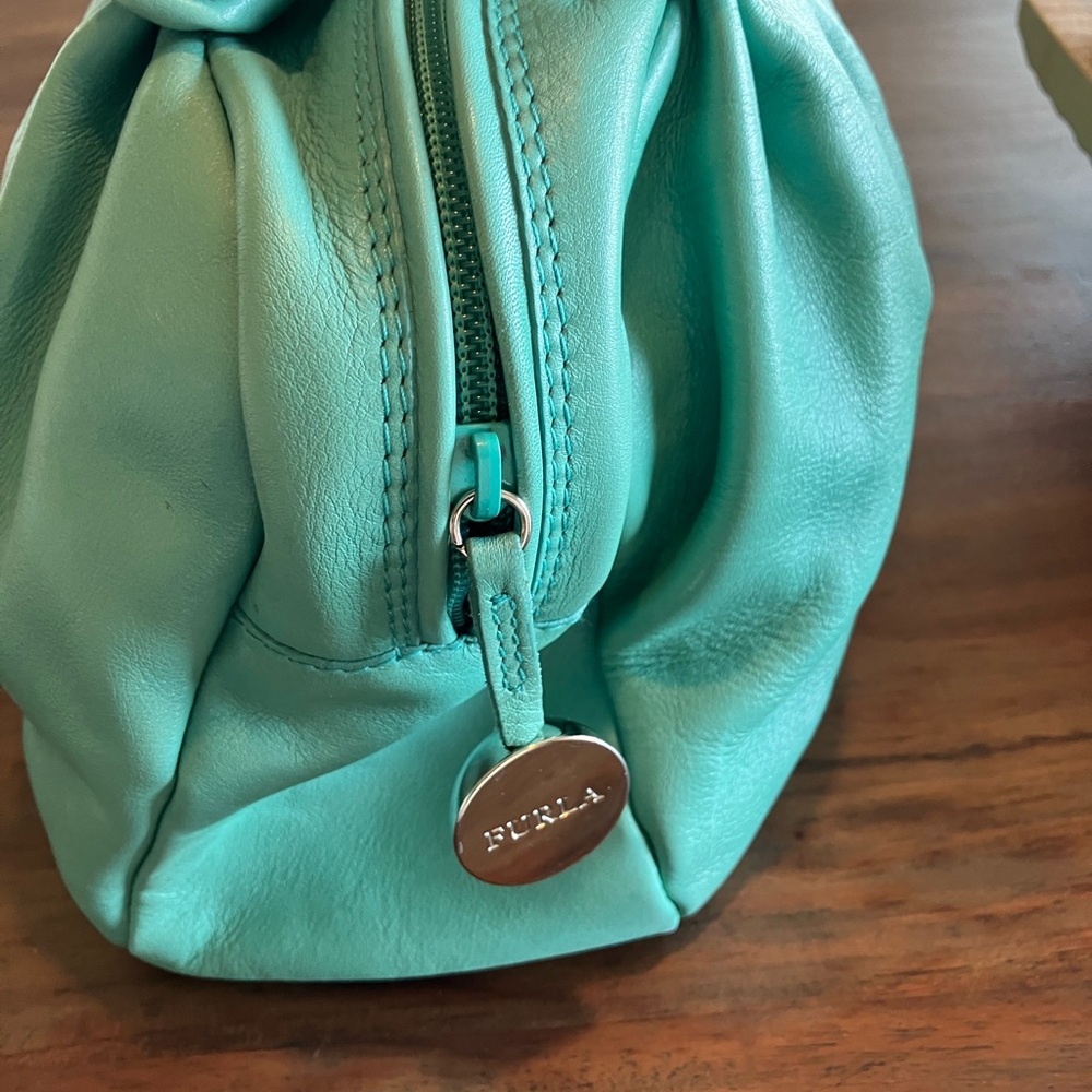 Furla Turquoise Leather Shoulder Bag authentic - Picture 2 of 13